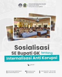 SOSIALISASI SE BUPATI GUNUNGKIDUL NOMOR 36 TAHUN 2025 TENTANG INTERNALISASI ANTI KORUPSI